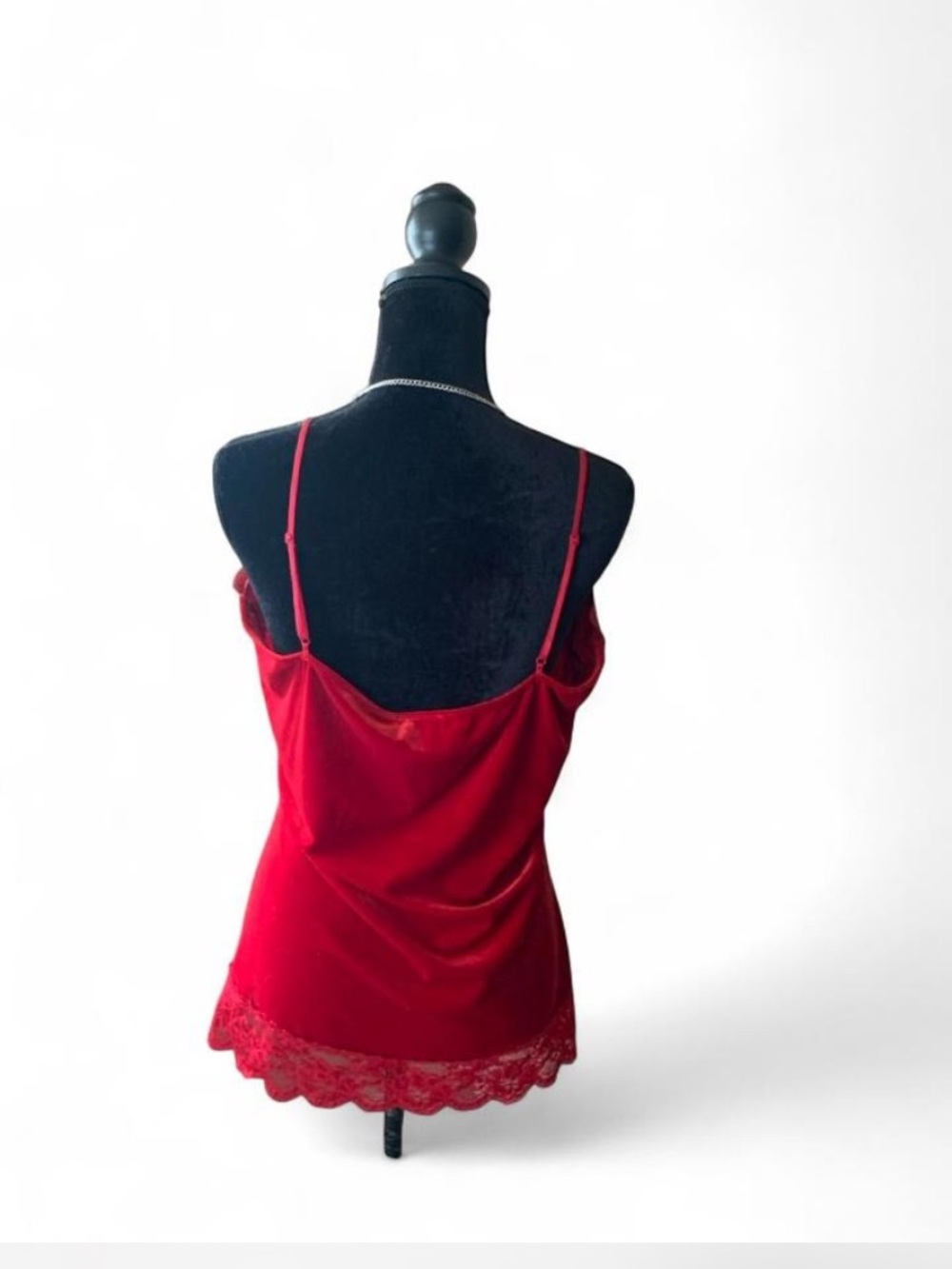 Vintage Y2K Red Lace Trim Cami Top - Women - Picture 6 of 7